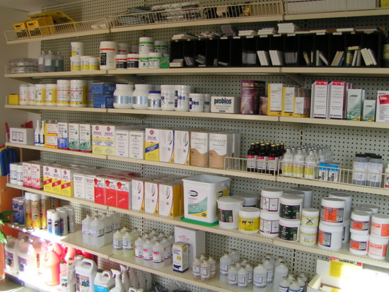 A large animal product and medicine display